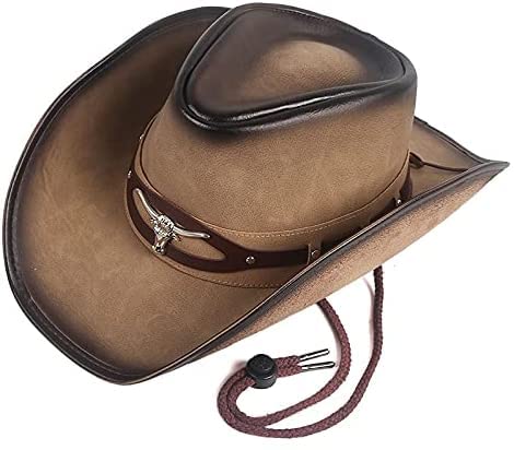 Handmade Leather Cowboy Hat, Vintage Men's Western Jazz Hat